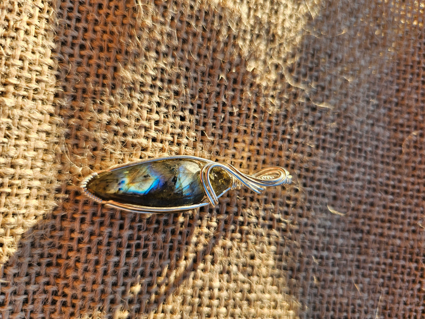 Labradorite with moldavite 925