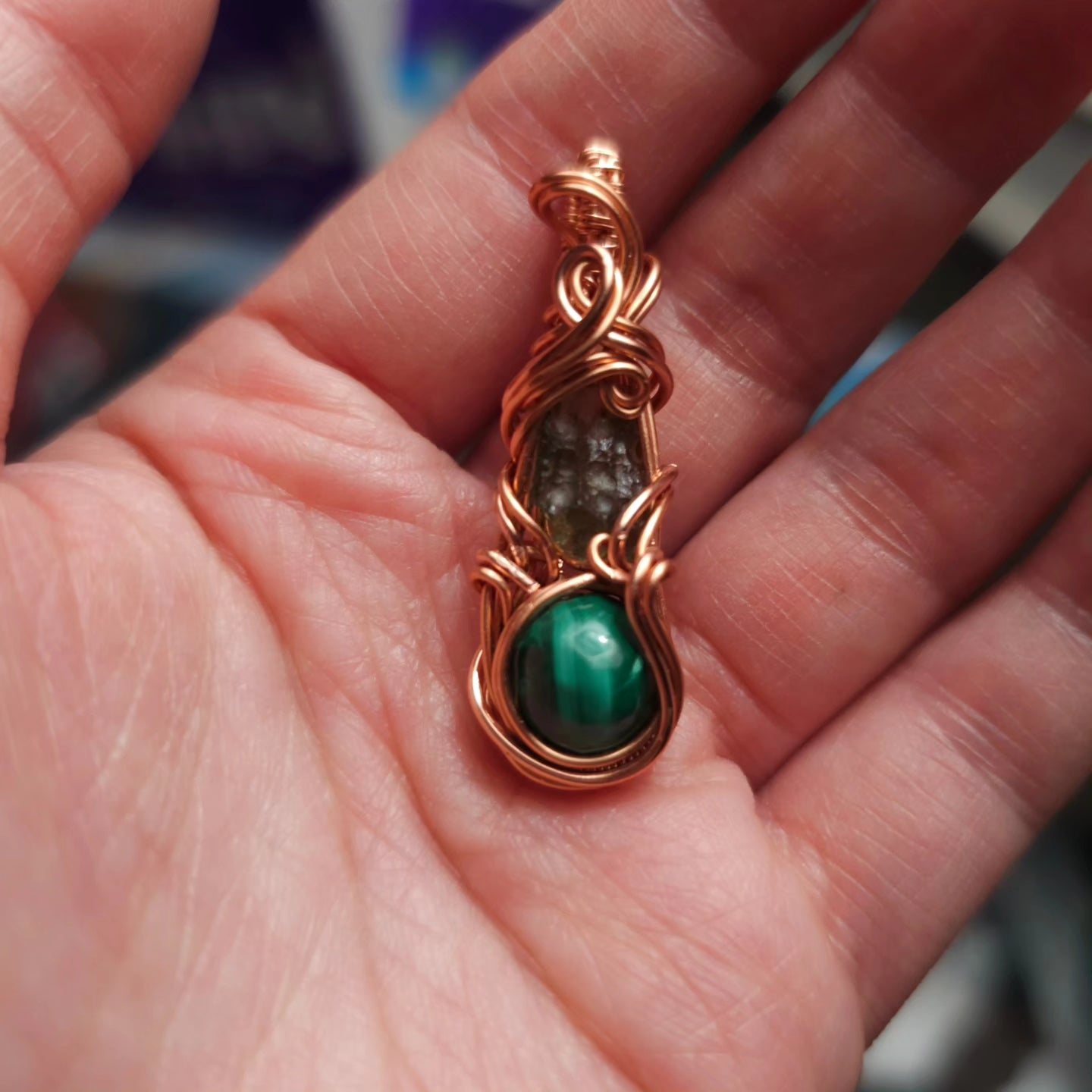 Malachite + Moldavite