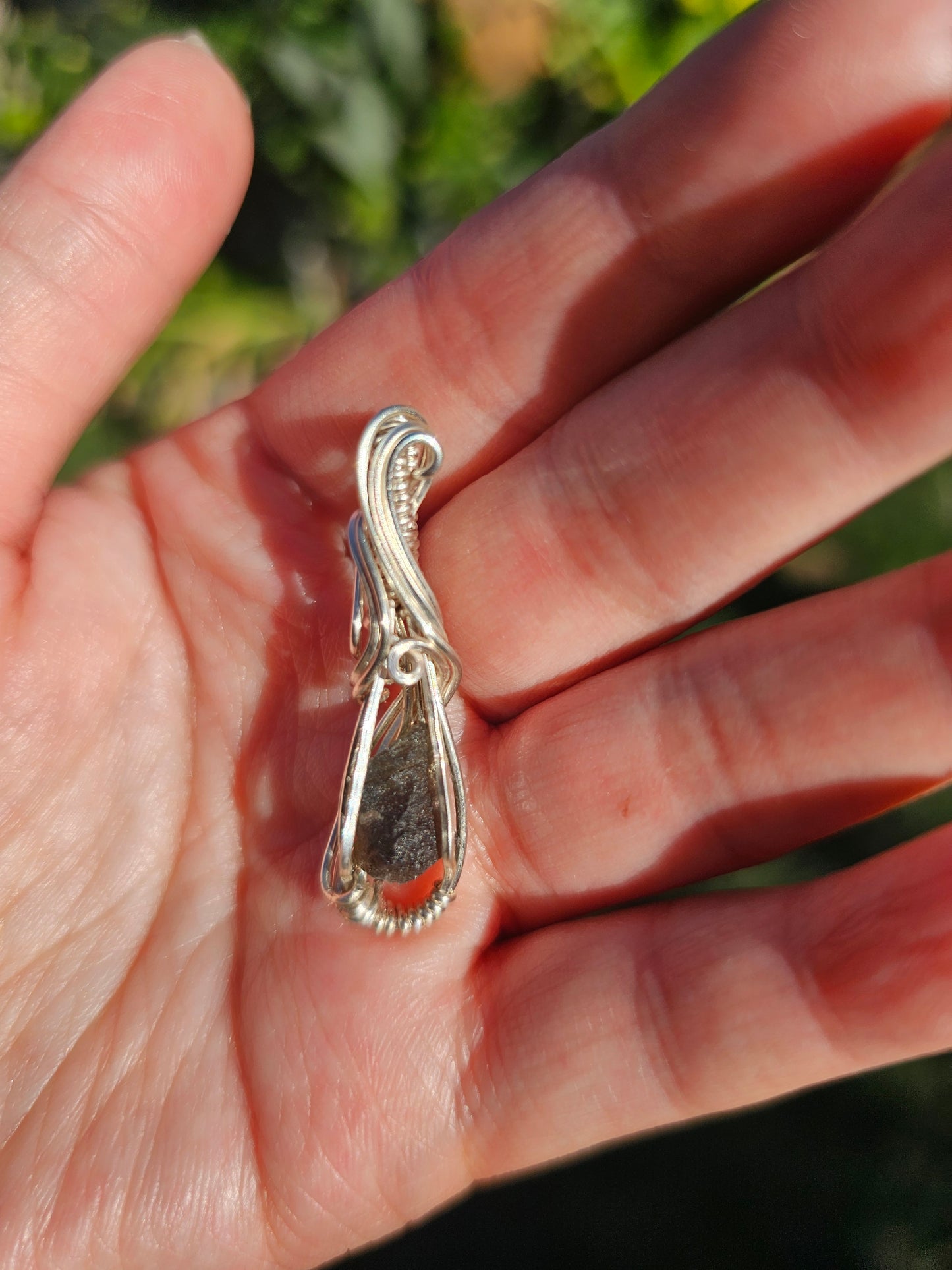 Moldavite in silver