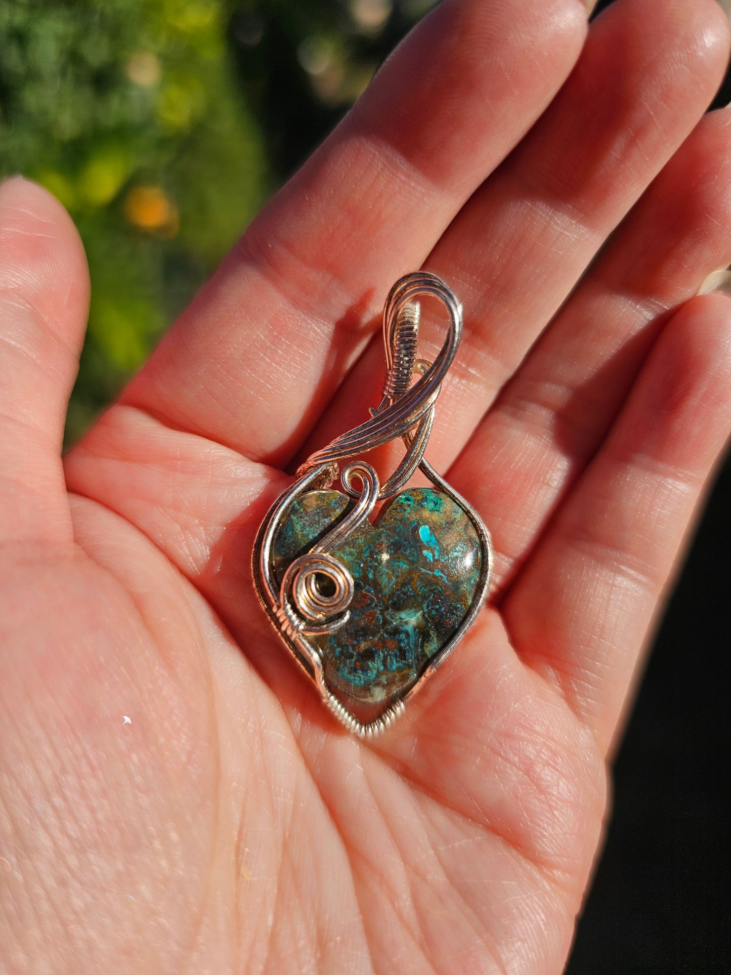 Chrysocolla heart