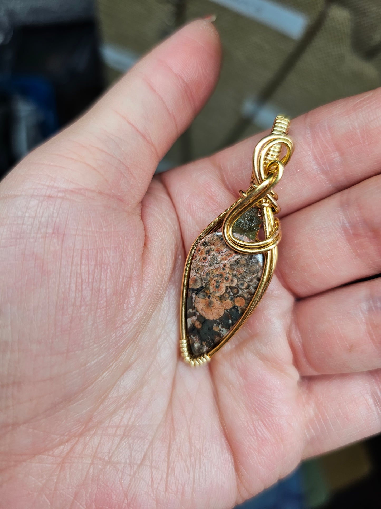 Moldavite + Orbicular Jasper