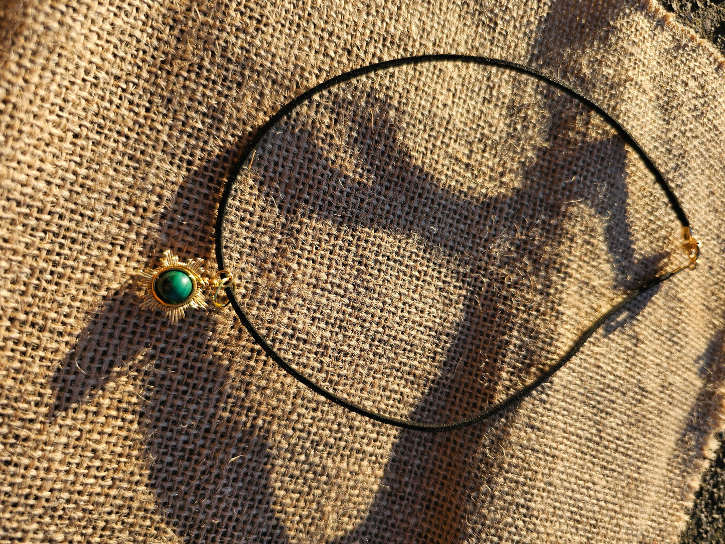 Malachite sun pendant