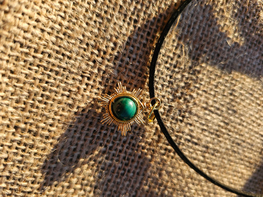 Malachite sun pendant