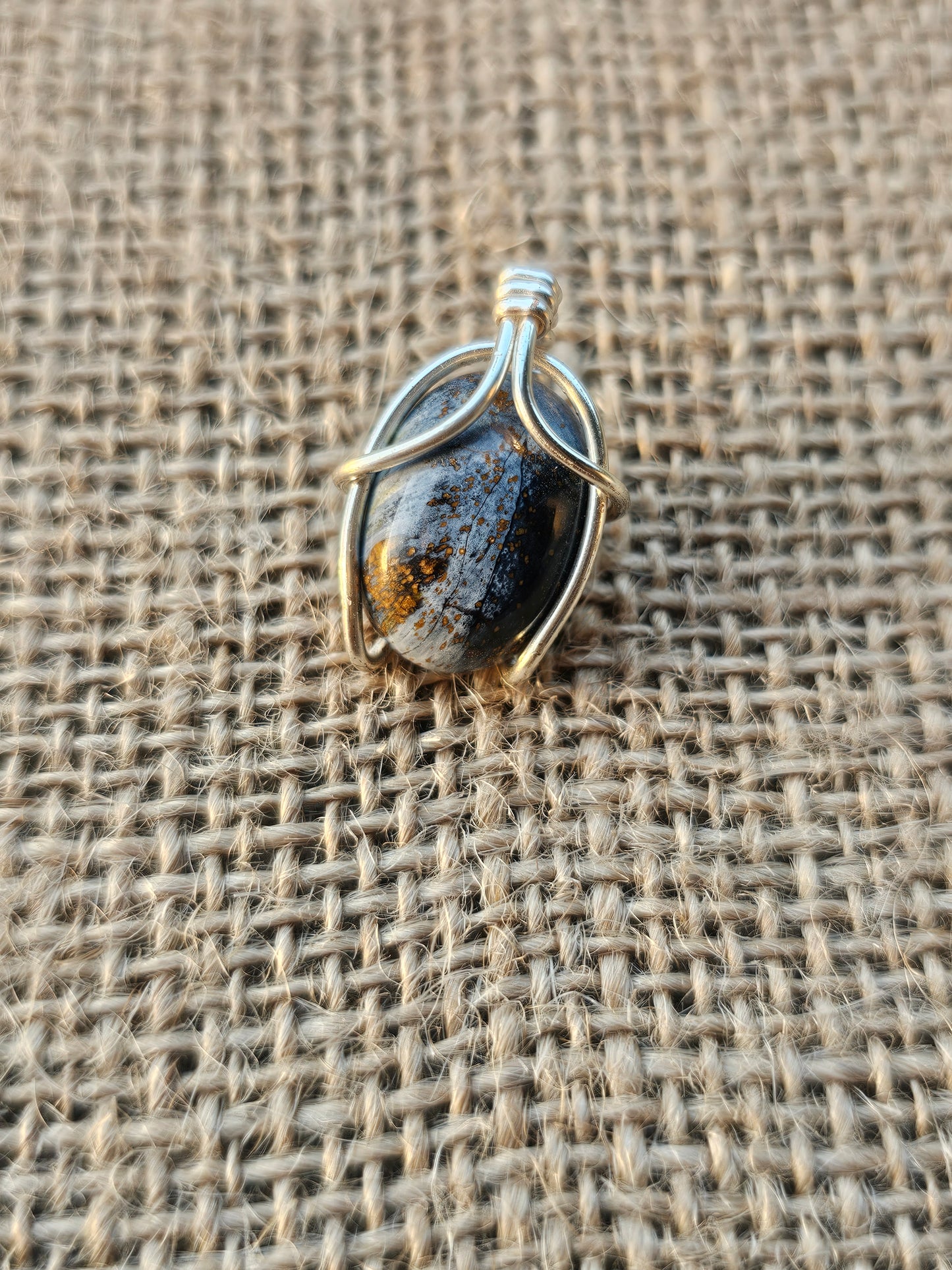 Pietersite beetle necklace