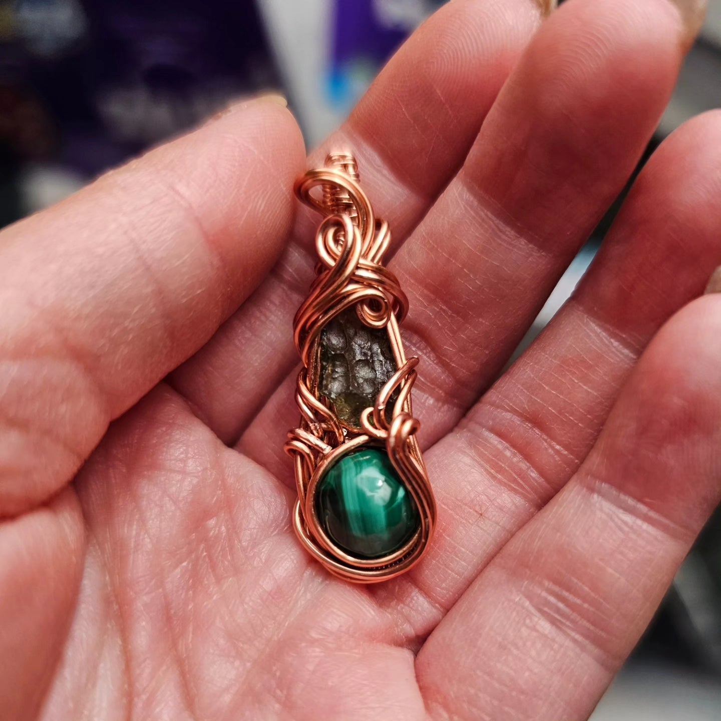 Malachite + Moldavite