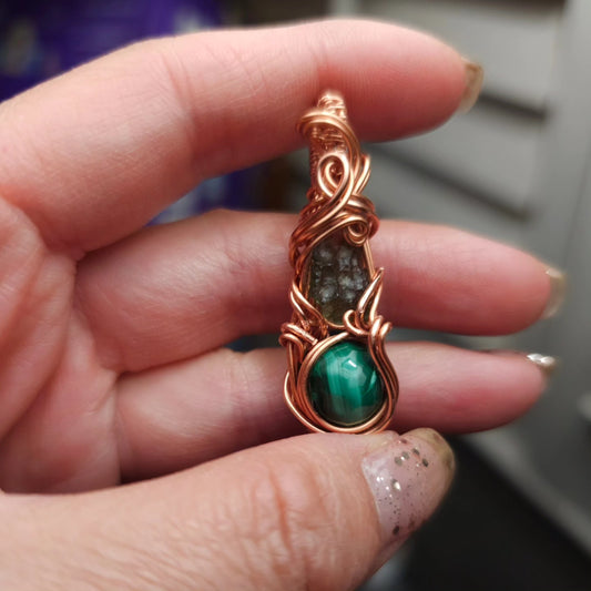 Malachite + Moldavite