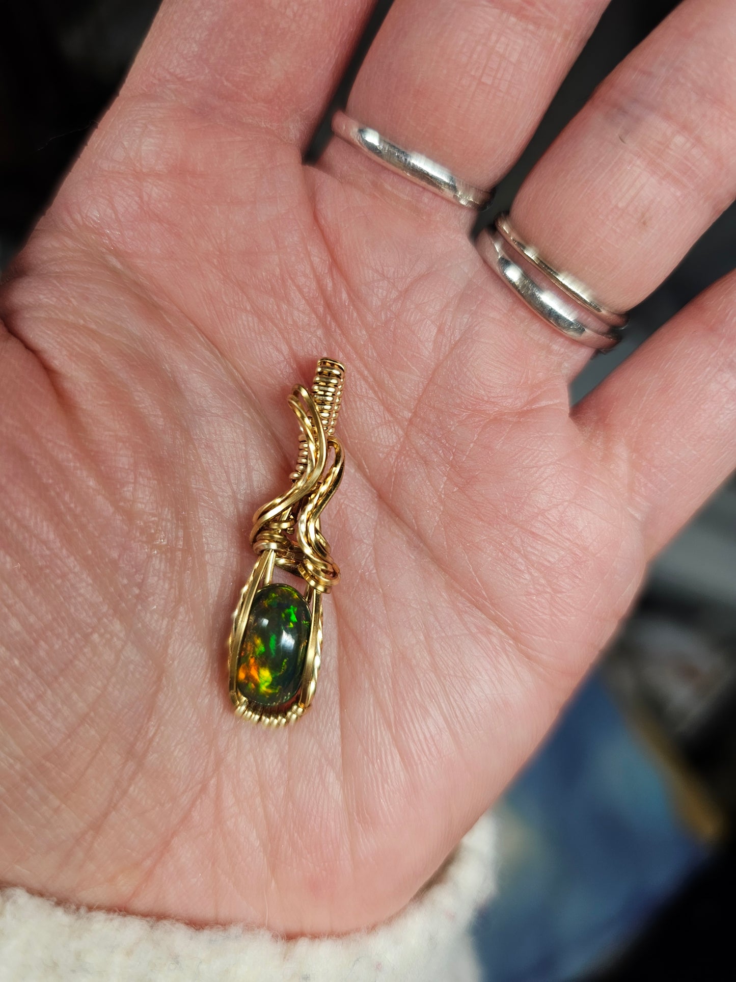 Smokey opal in gold