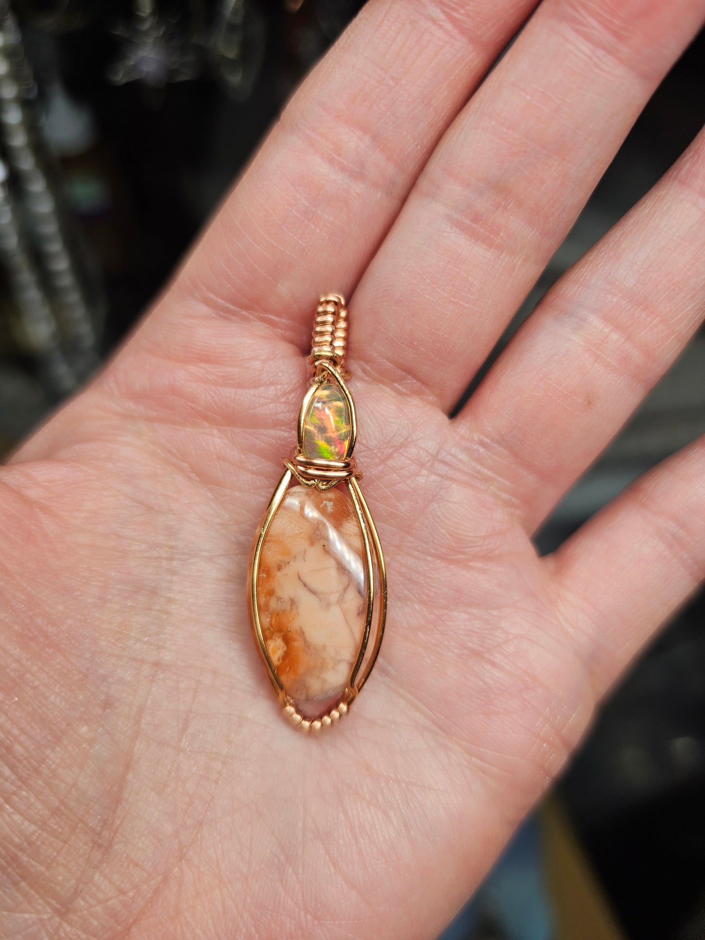 Flower agate × Welo opal