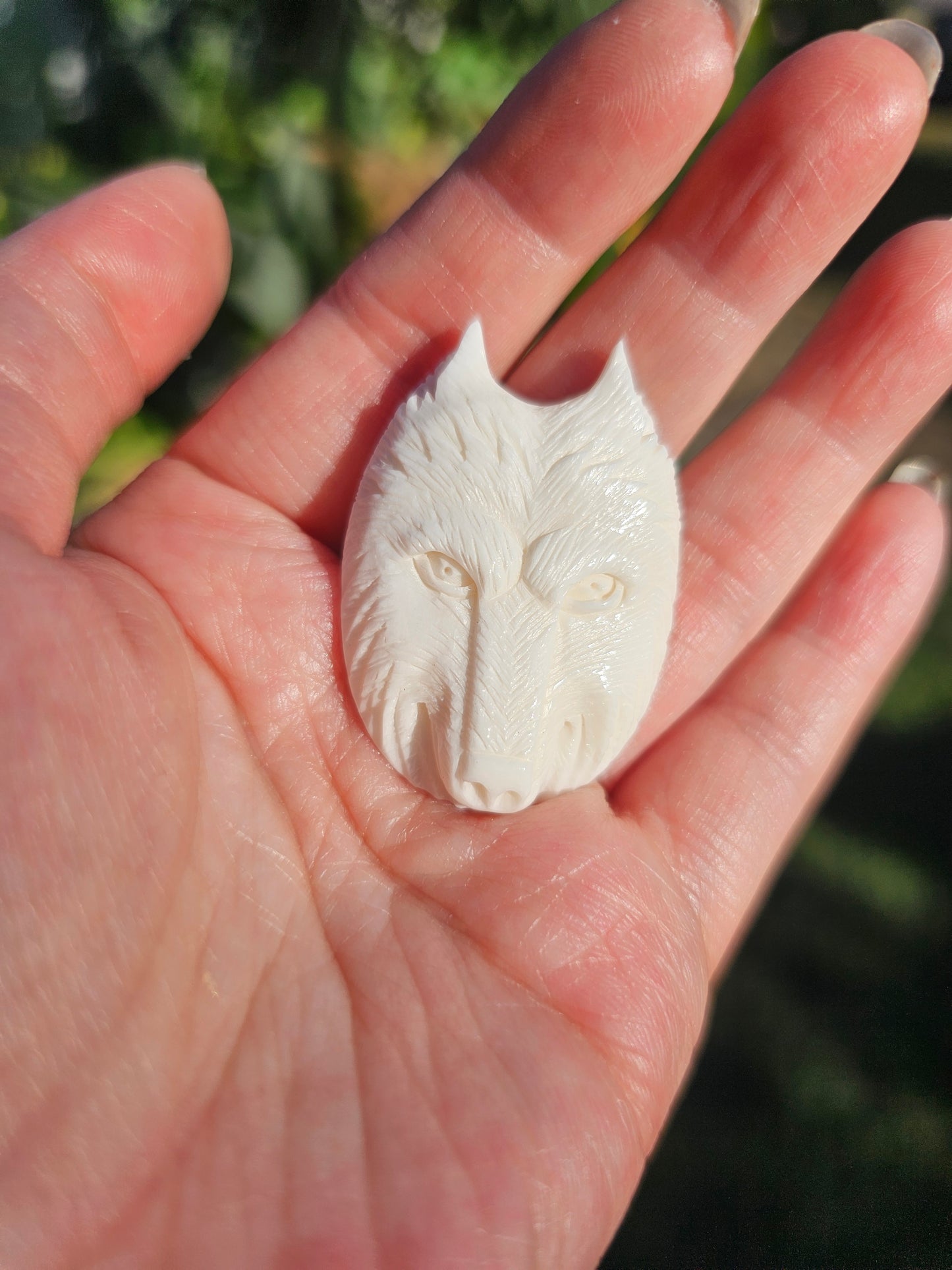 Bone wolf Carving
