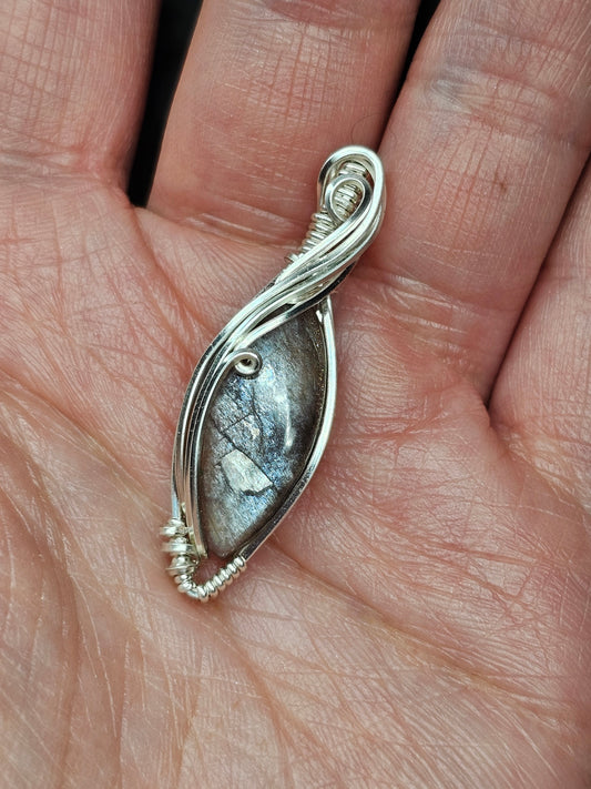 Black Moonstone in silver