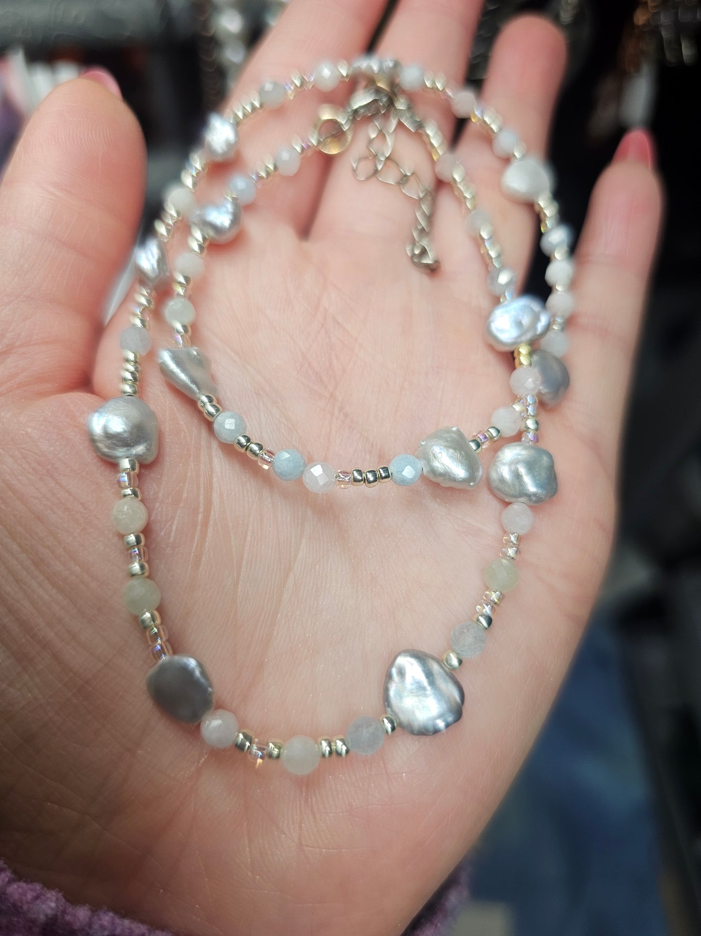 Pearl and Morganite Necklace