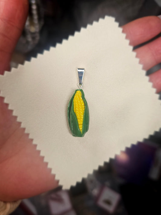 Corn pendant on necklace chain