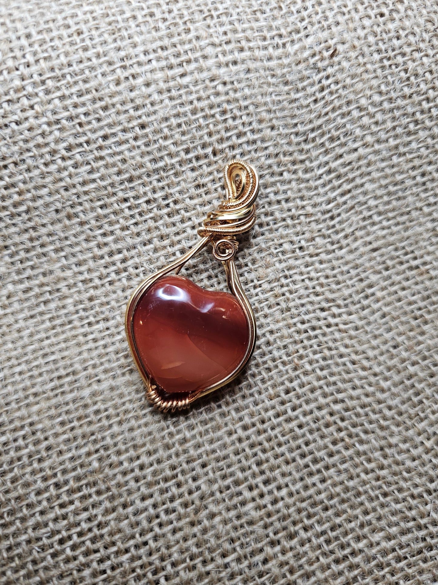 Carnelian heart necklace