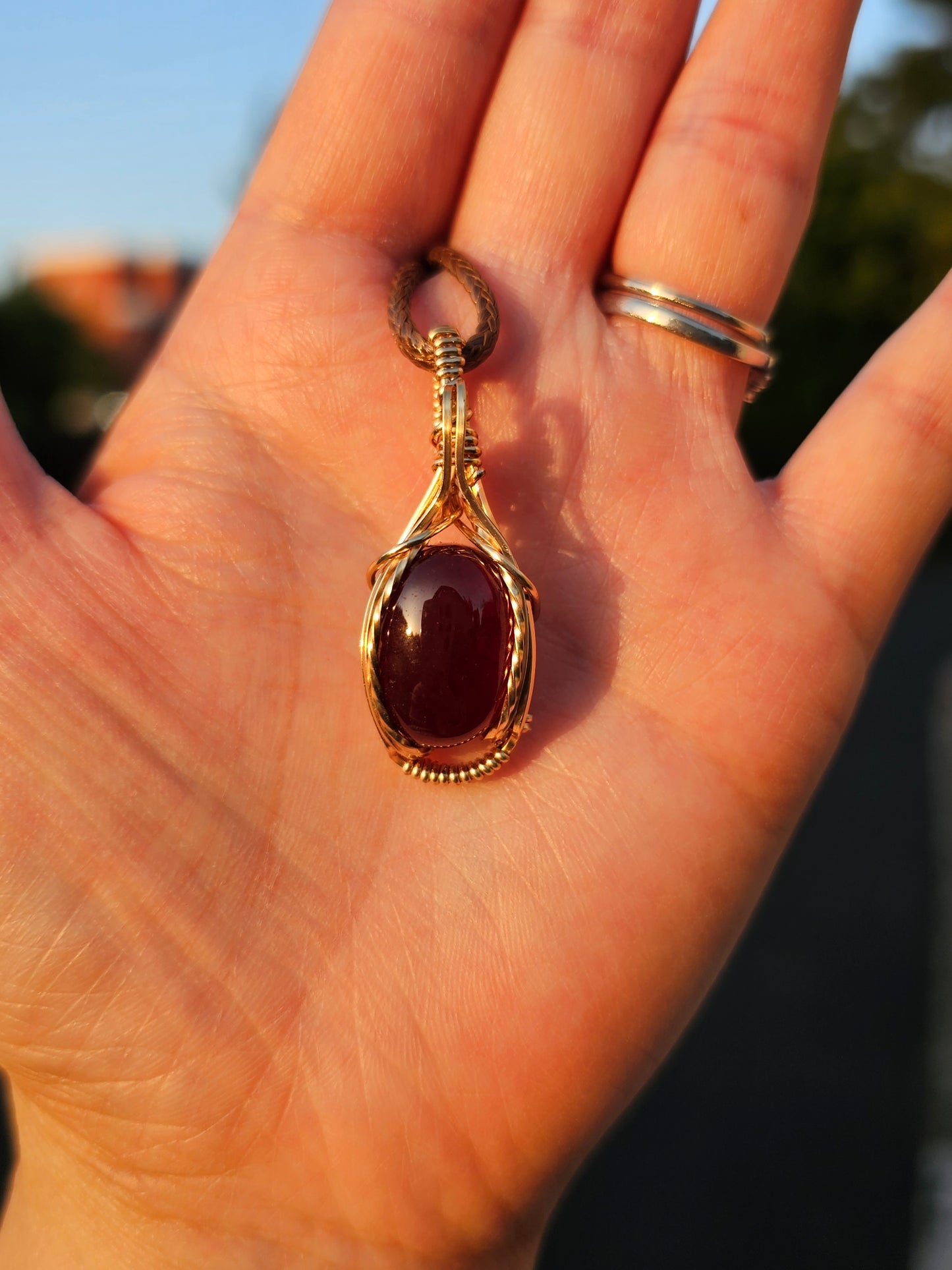 Blood red garnet