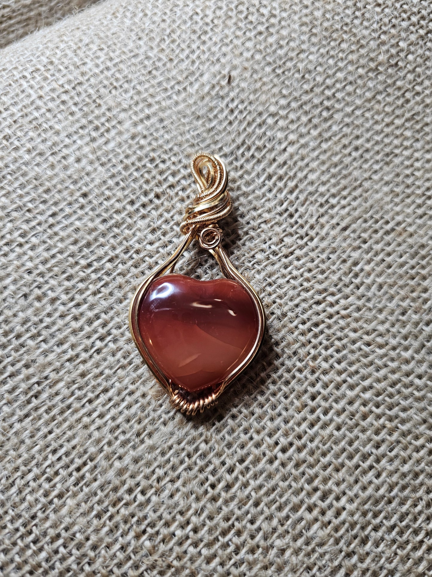 Carnelian heart necklace
