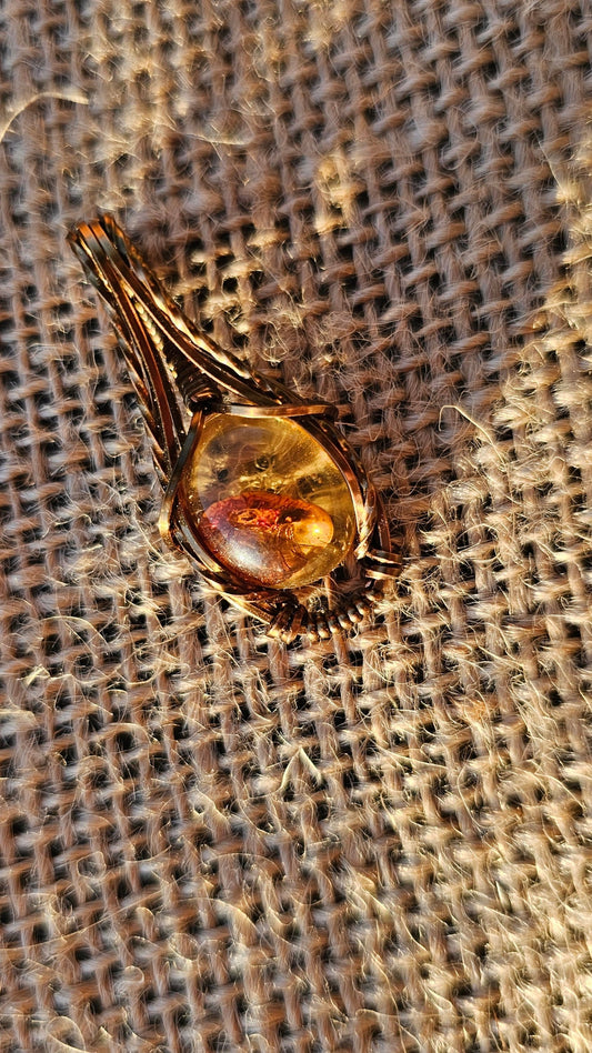Natural Amber Specimen Necklace