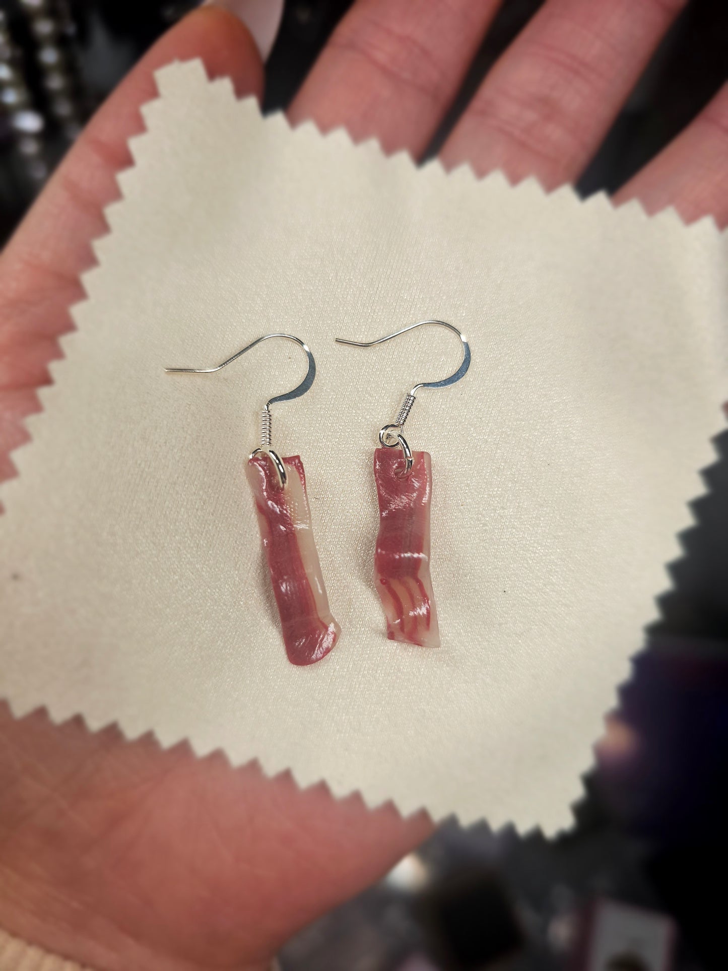 Handmade Bacon earrings