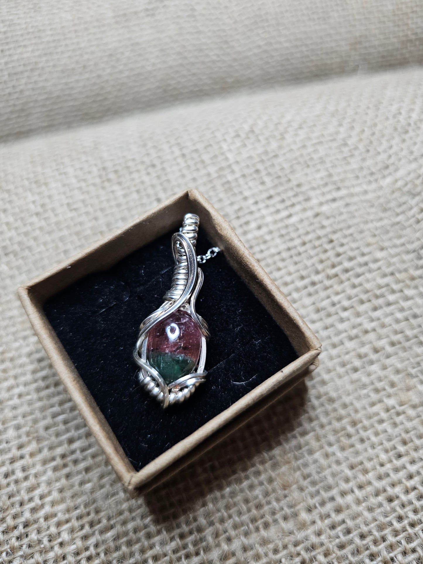 Watermelon tourmaline necklace