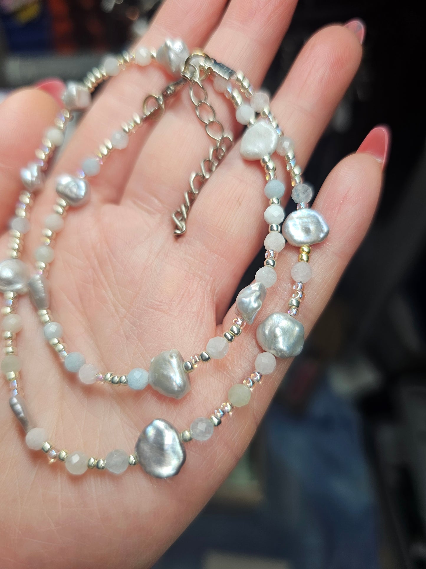 Pearl and Morganite Necklace