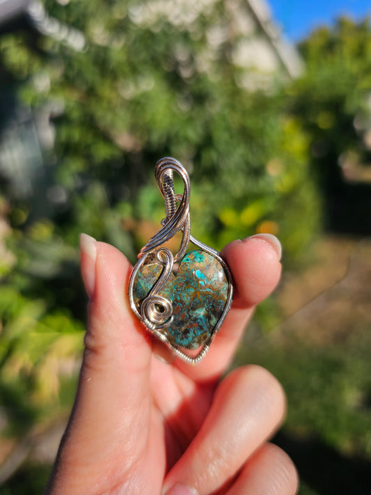 Chrysocolla heart