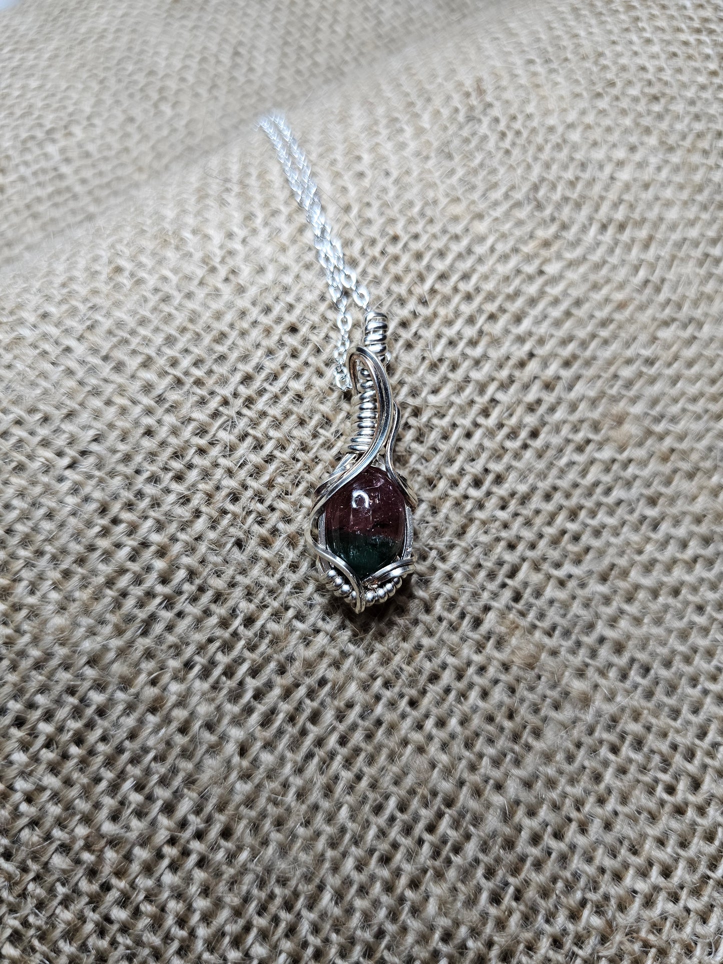 Watermelon tourmaline necklace