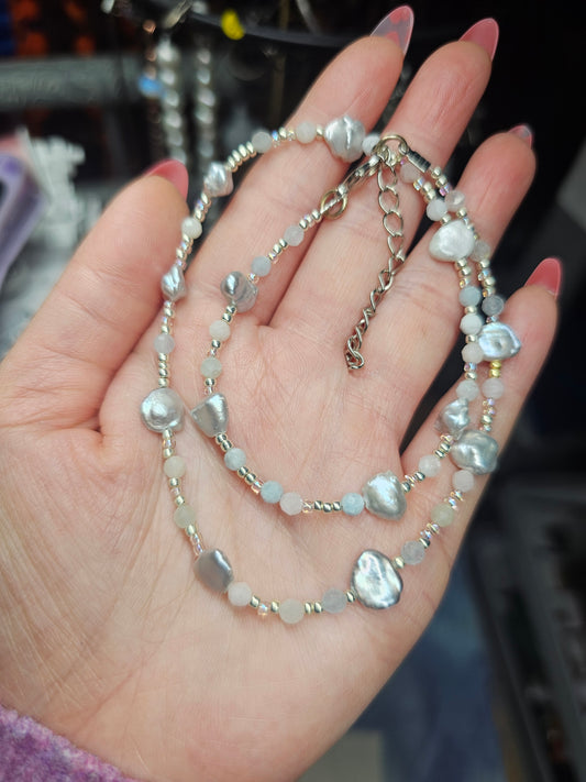 Pearl and Morganite Necklace