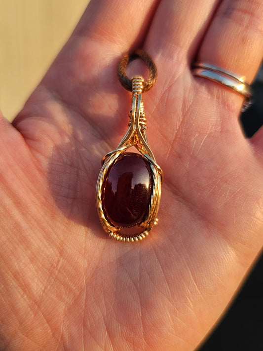 Blood red garnet