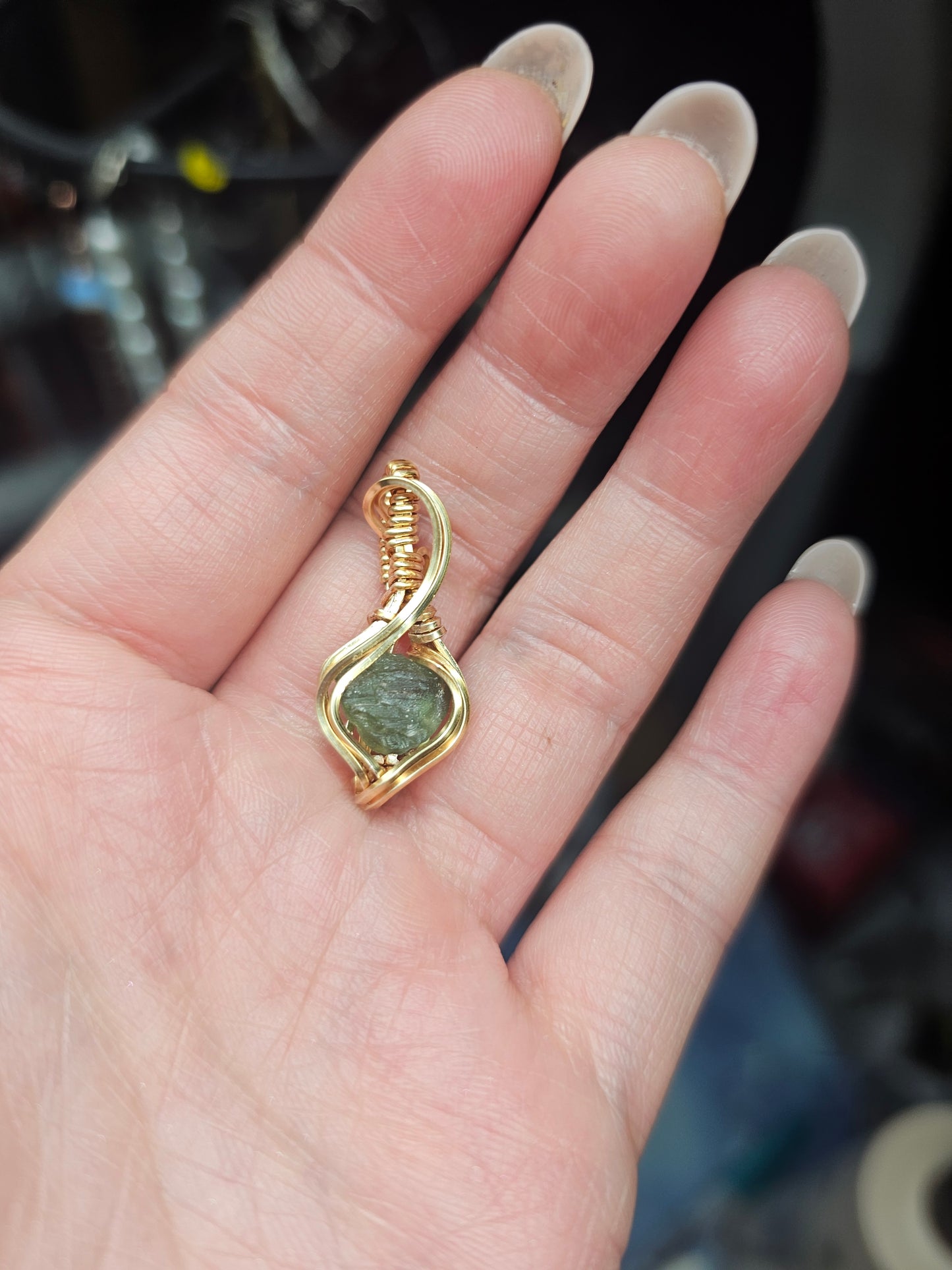 Moldavite pendant
