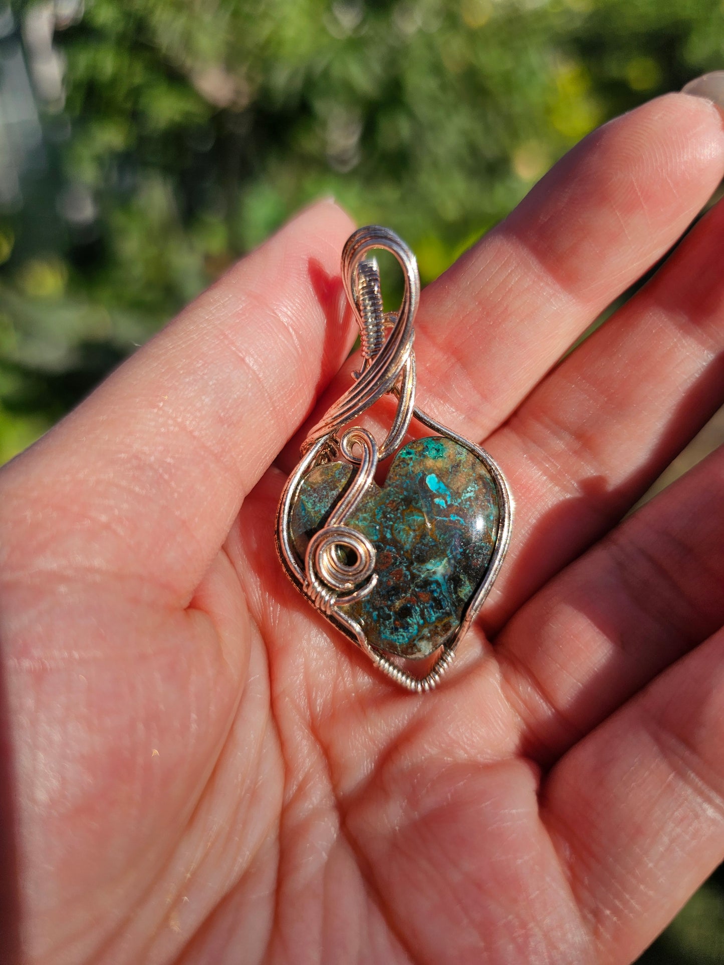 Chrysocolla heart