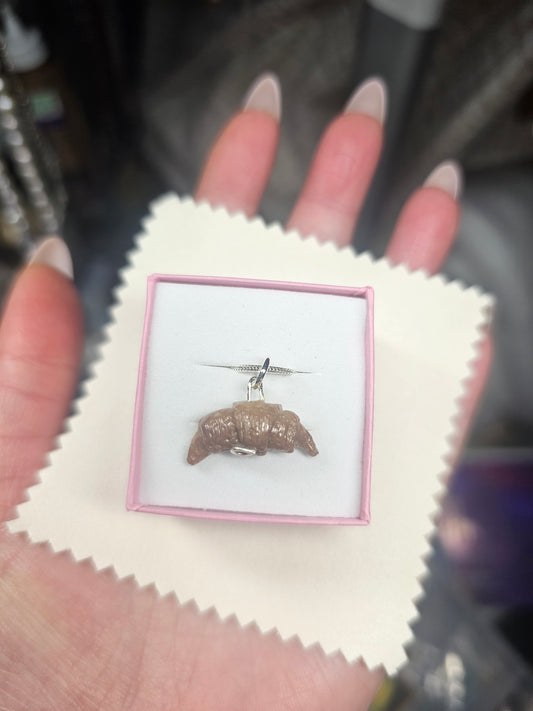 Croissant necklace on silver chain