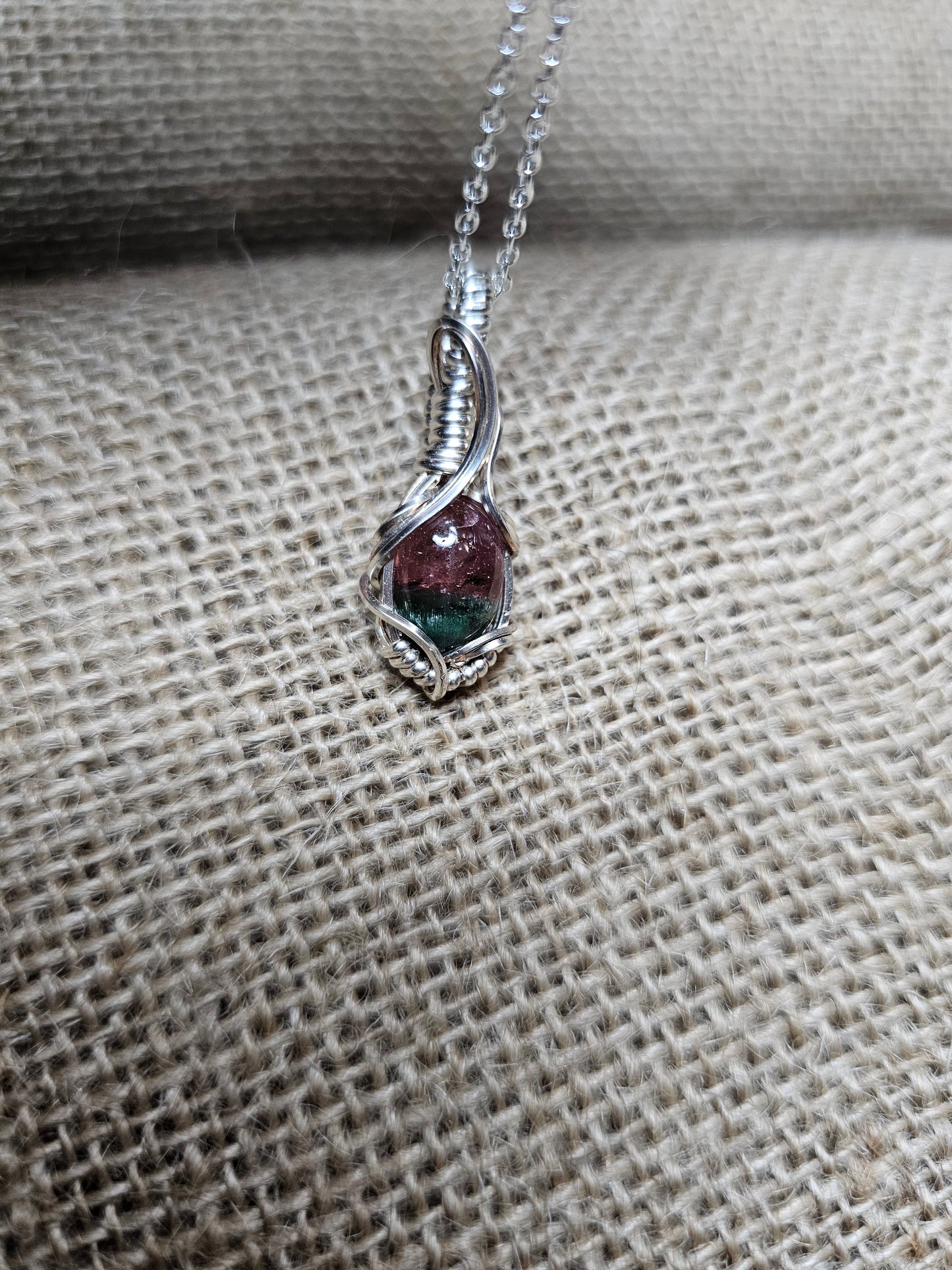 Watermelon tourmaline necklace