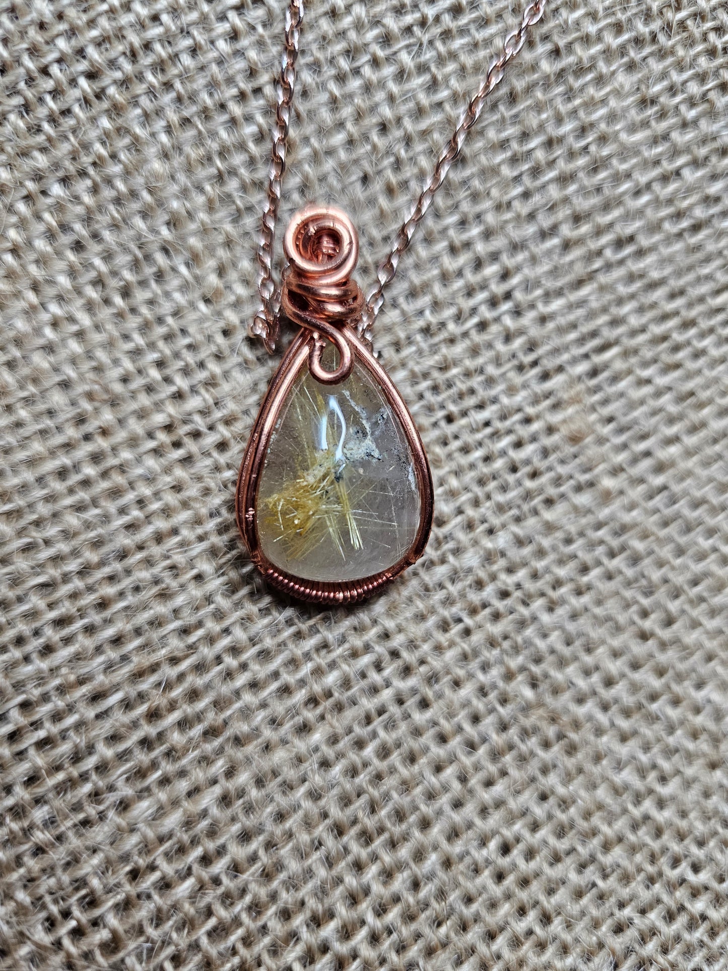 Golden rutile necklace