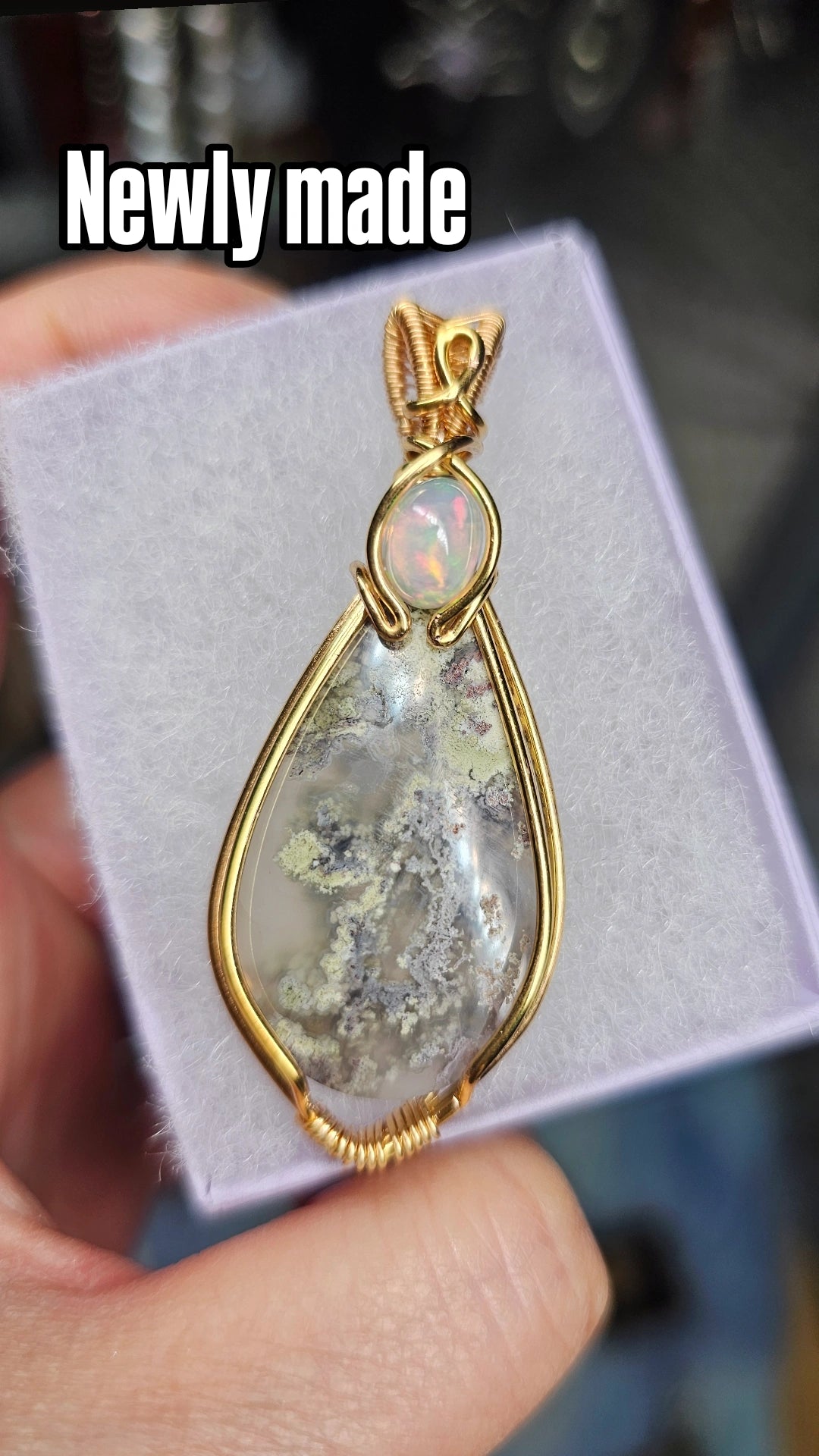 Purple moss agate × Welo opal