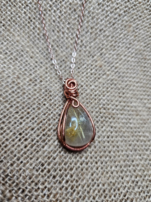 Golden rutile necklace