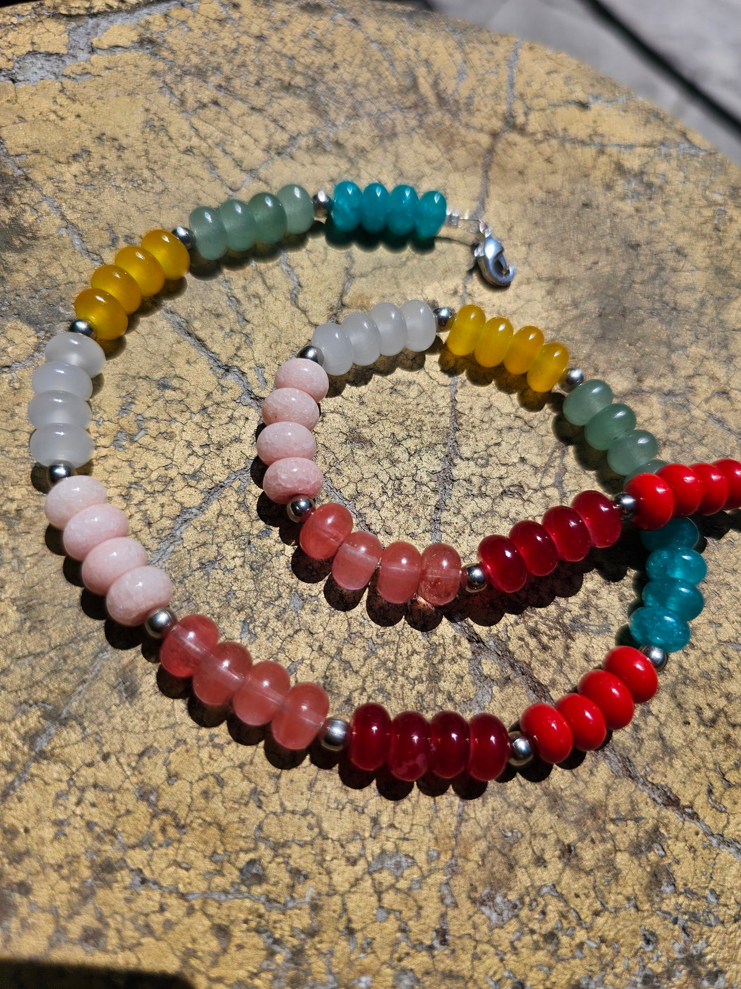 Colored jade necklace
