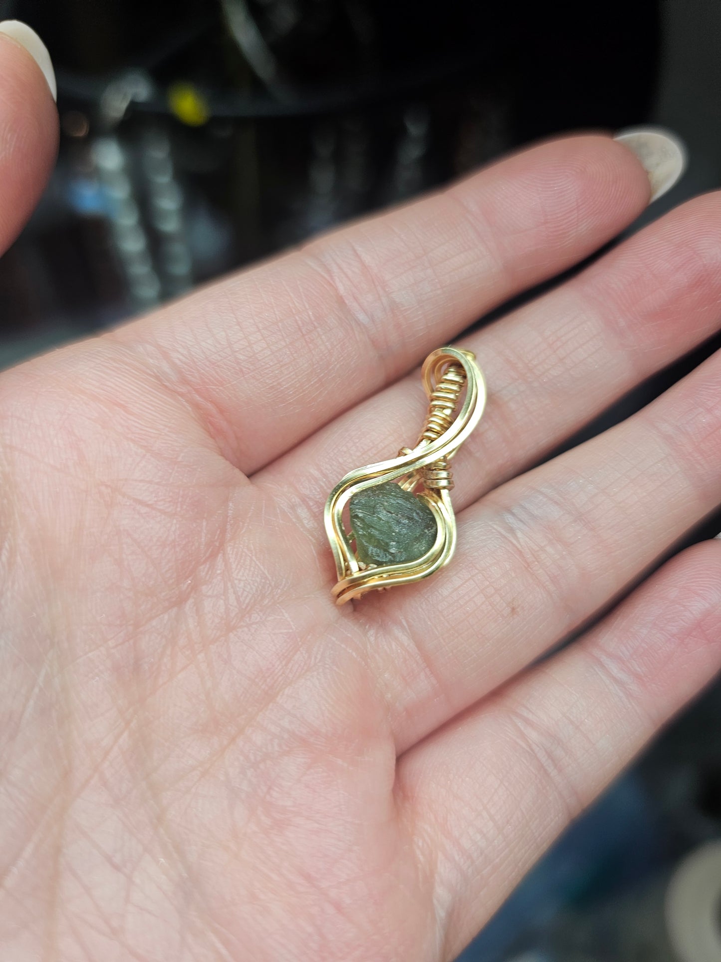 Moldavite pendant