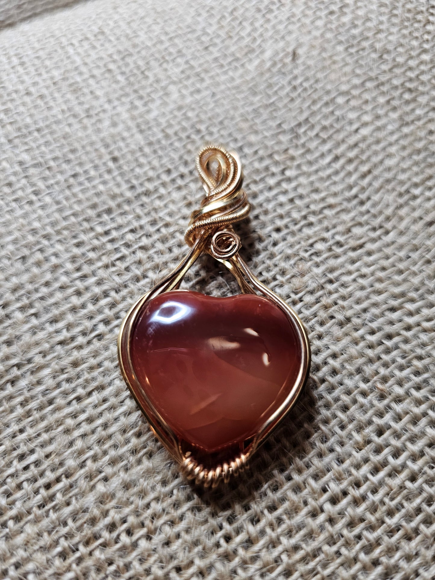 Carnelian heart necklace