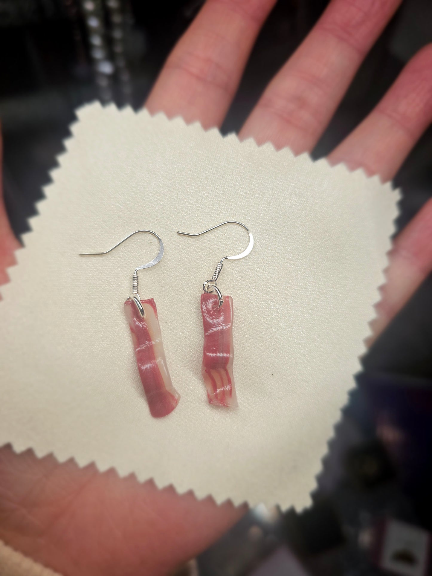 Handmade Bacon earrings