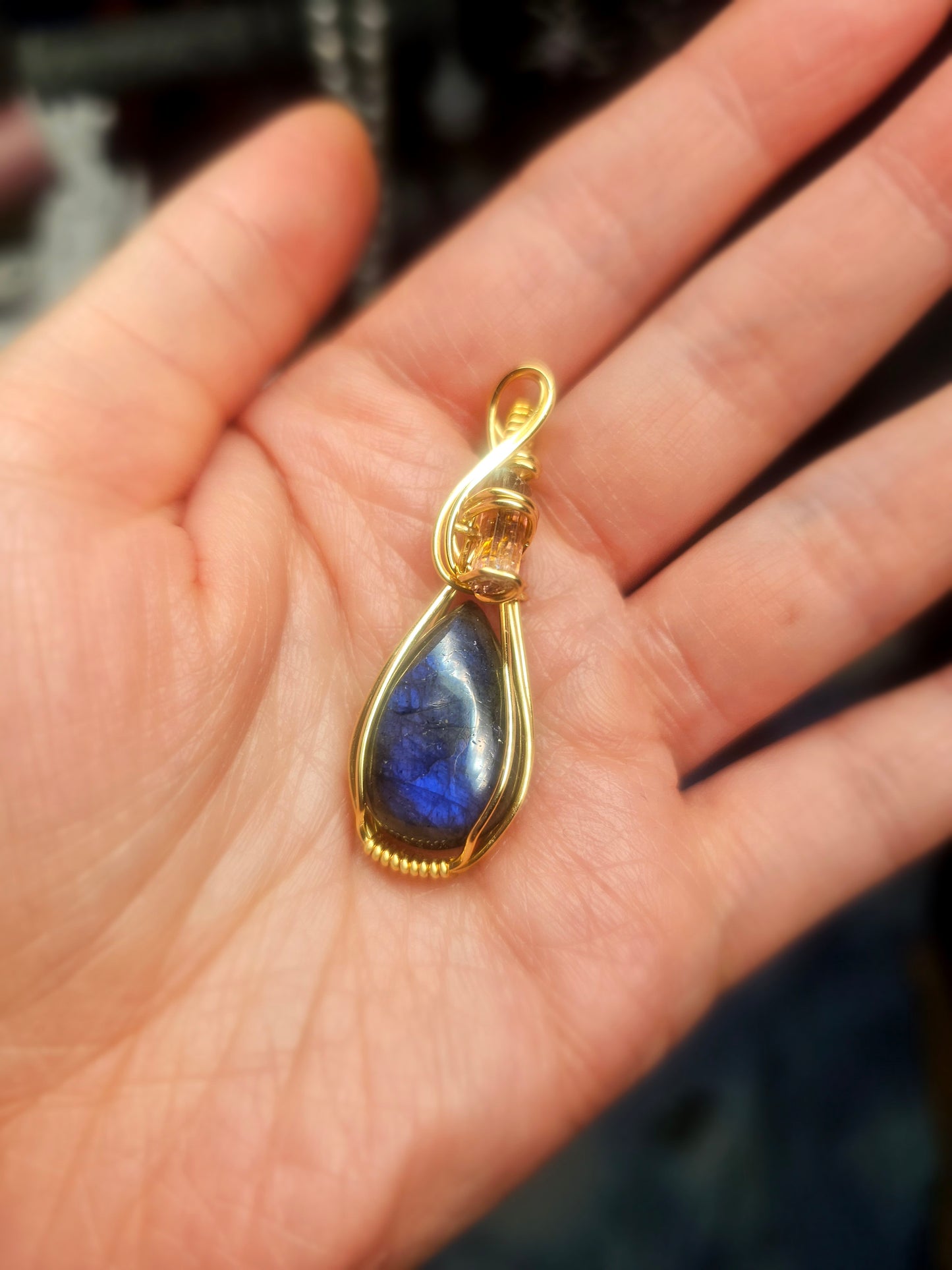 Labradorite + Tourmaline