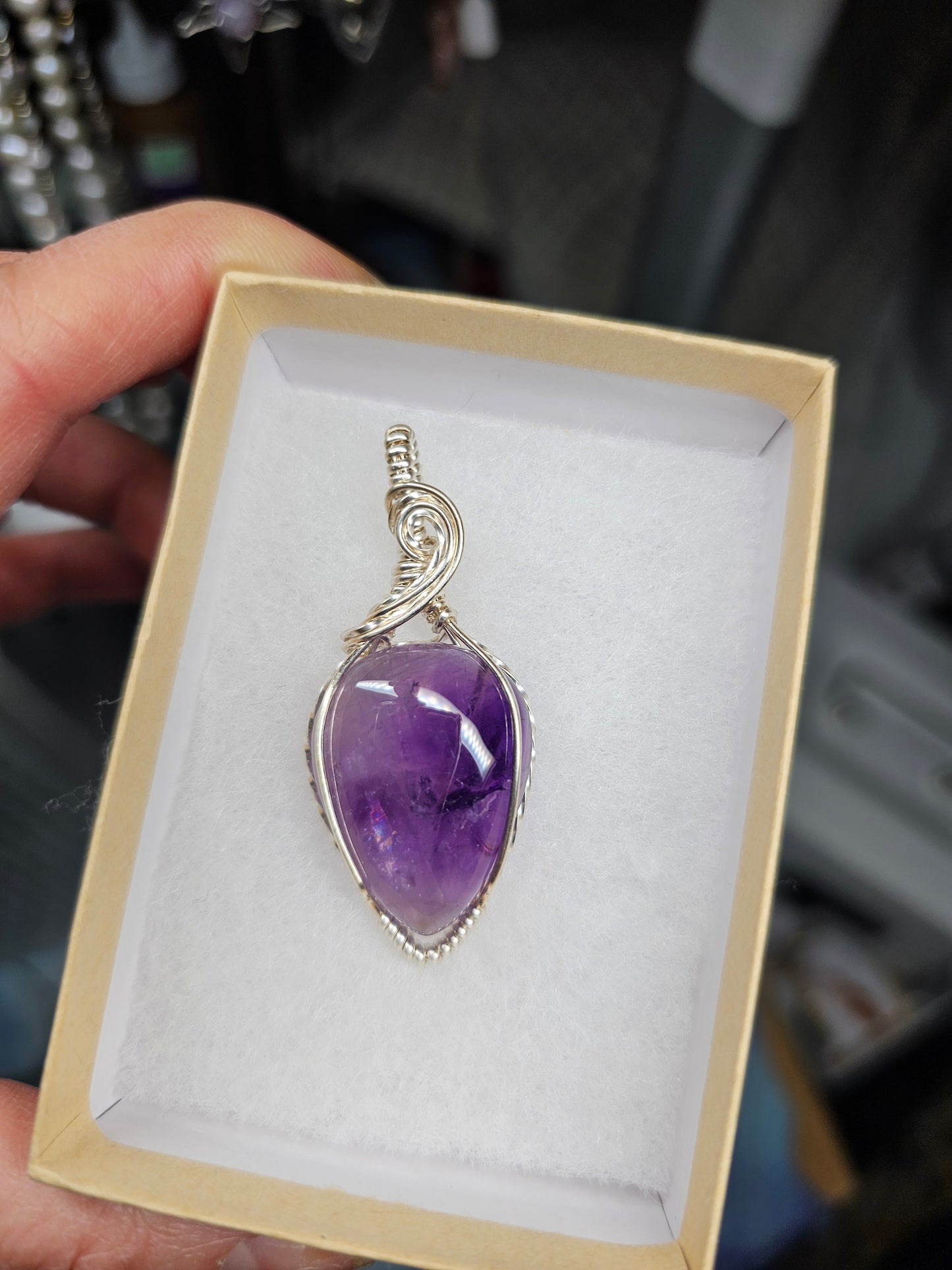 Trapiche amethyst in silver