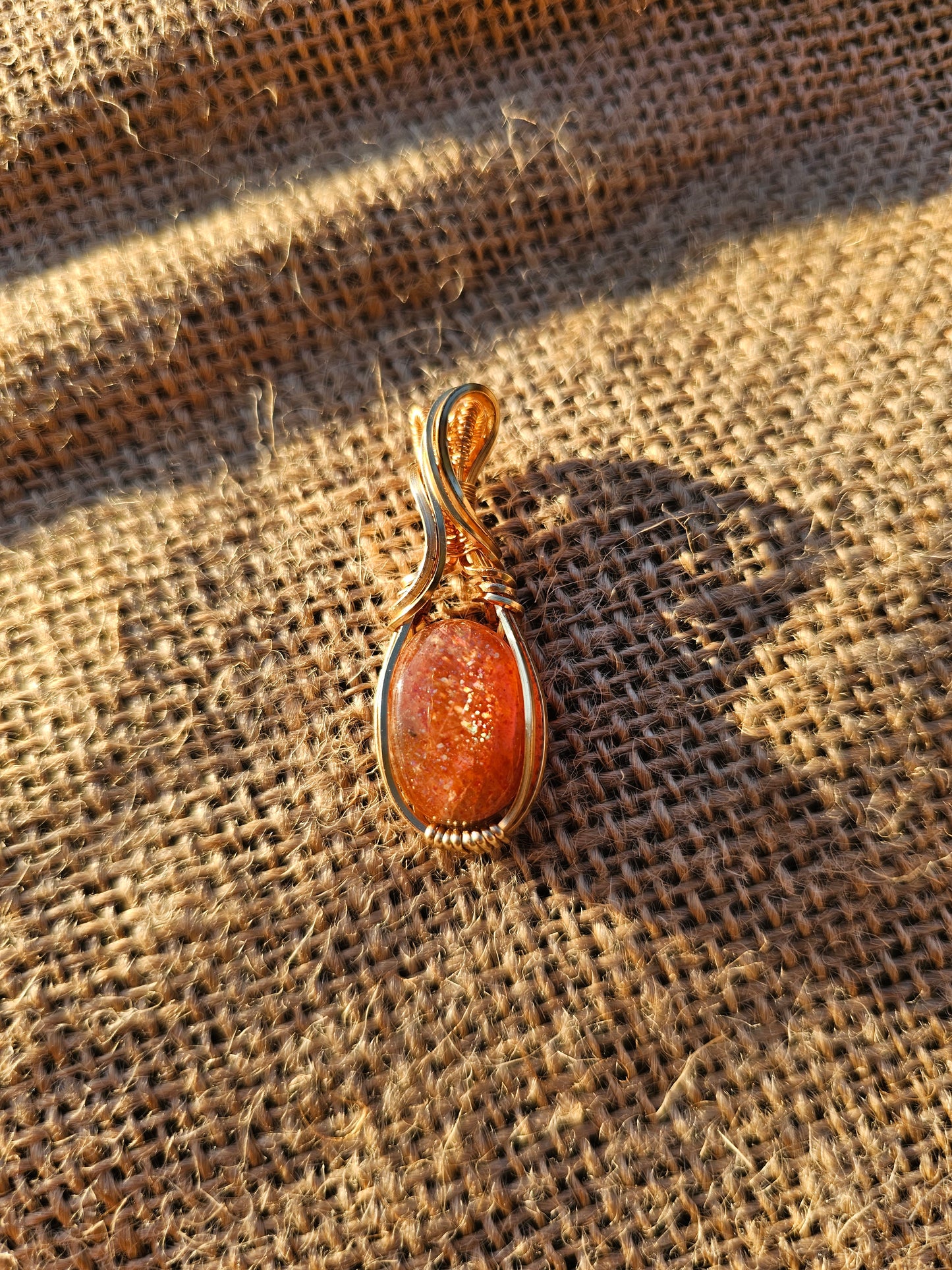 Sunstone in gold wrap