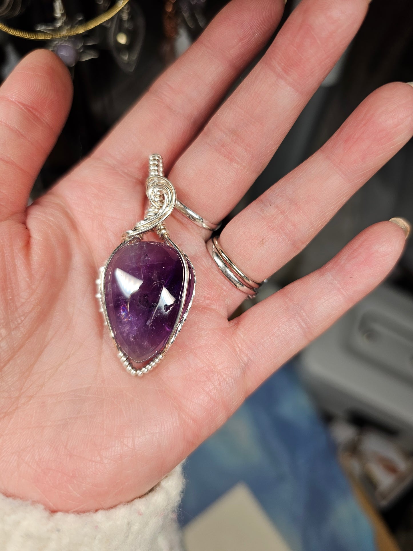 Trapiche amethyst in silver