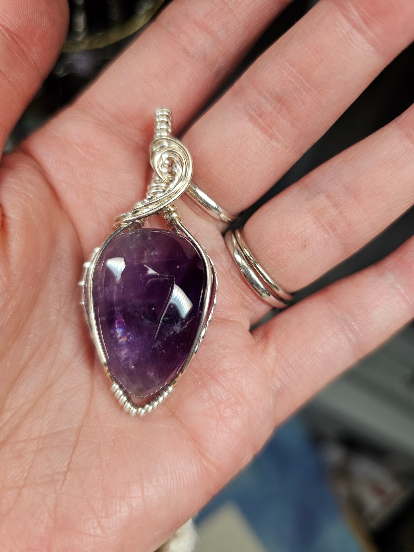 Trapiche amethyst in silver
