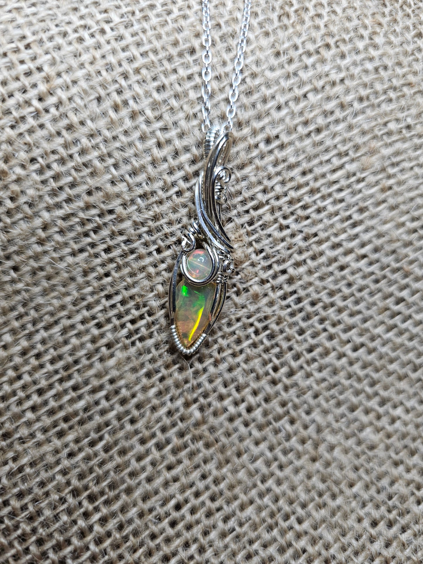 Double opal necklace