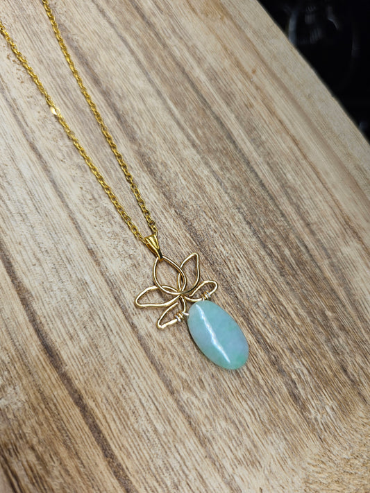 Lotus jade necklace