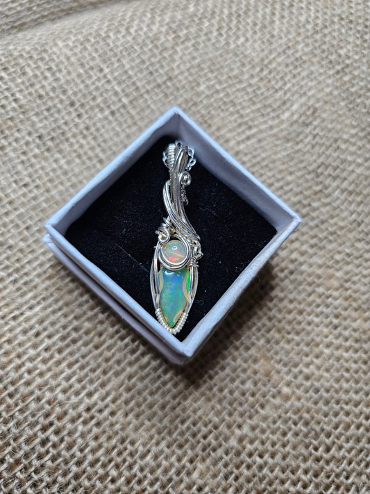 Double opal necklace
