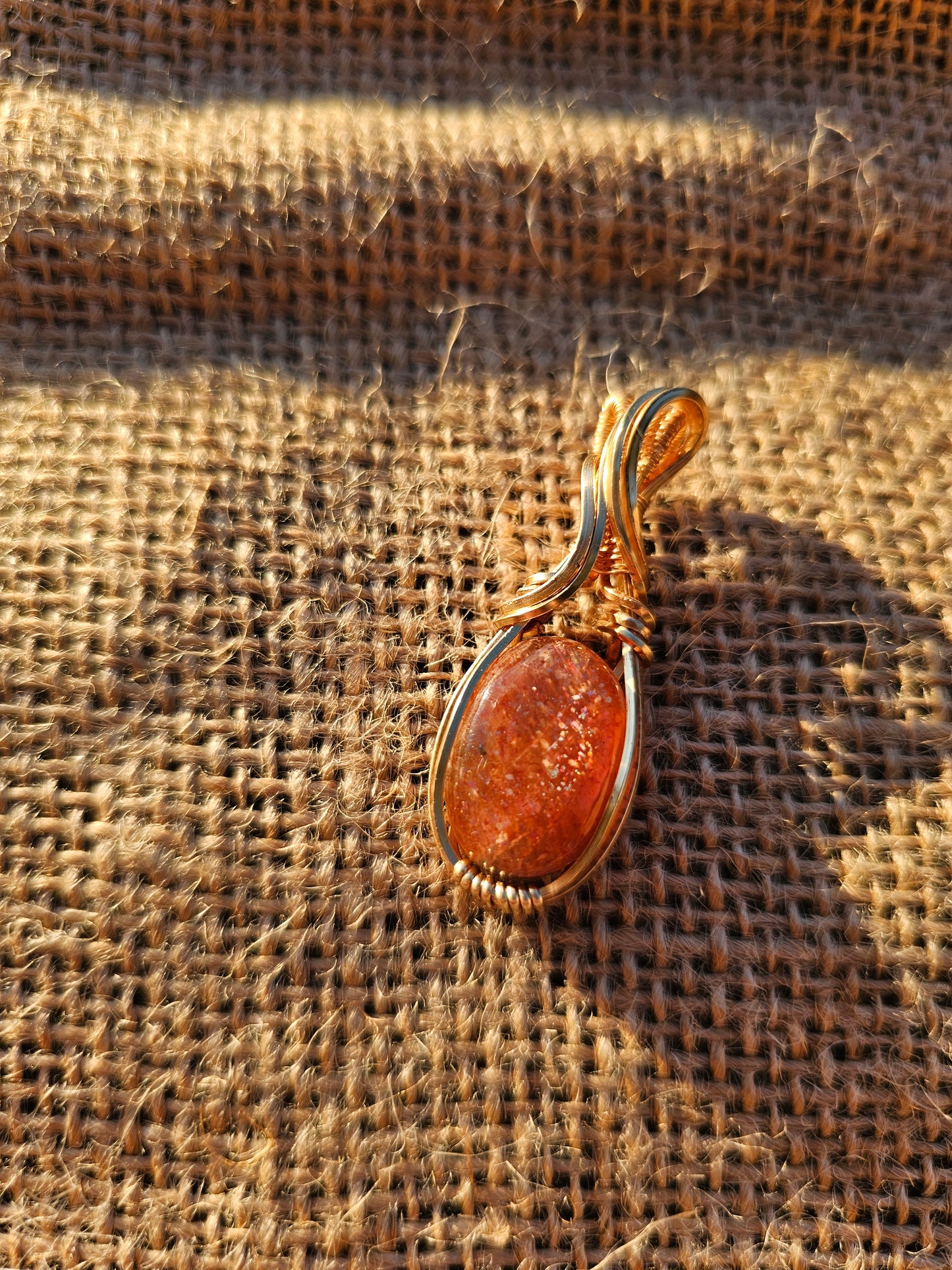 Sunstone in gold wrap